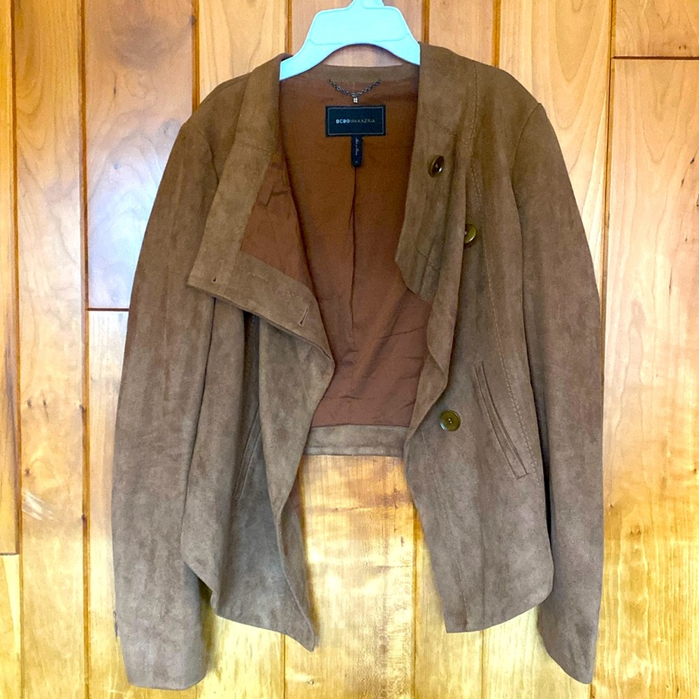 BCBG MAXAZRIA faux suede jacket